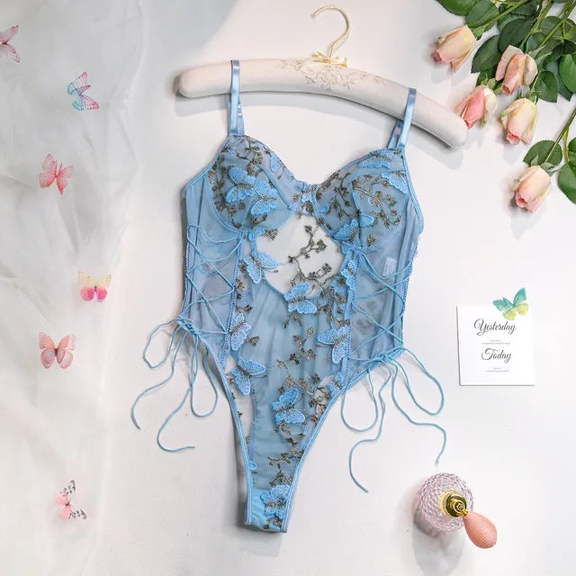 Amélie | Geborduurde Vlinder Bodysuit